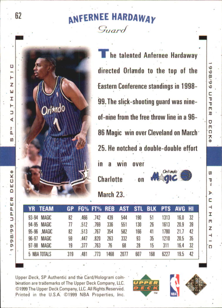 1998/1999 SP Authentic (Upper Deck) Basketball - Picture 73 of 129