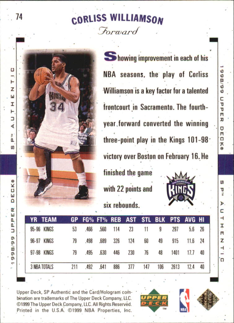 1998/1999 SP Authentic (Upper Deck) Basketball - Picture 87 of 129