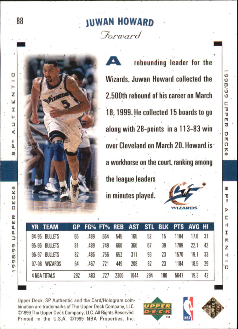 1998/1999 SP Authentic (Upper Deck) Basketball - Picture 103 of 129