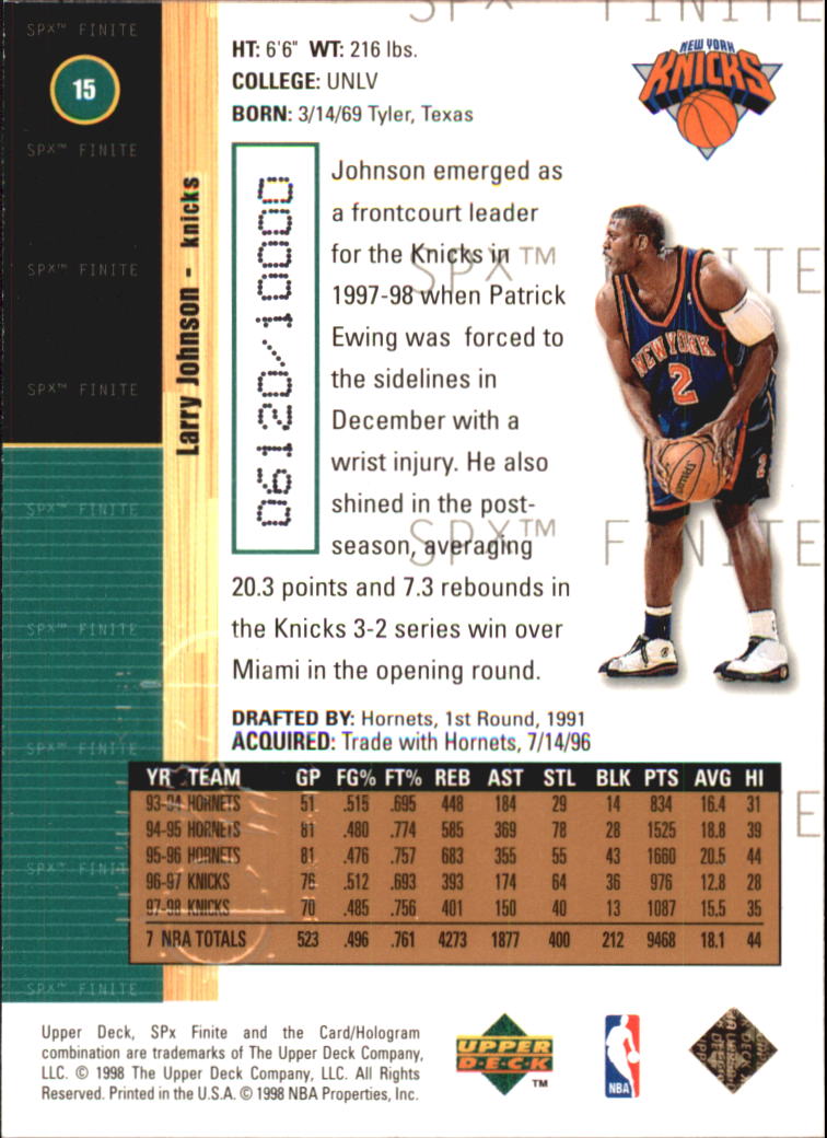 1998/1999 SPX Finite (Upper Deck) Basketball - Picture 9 of 107