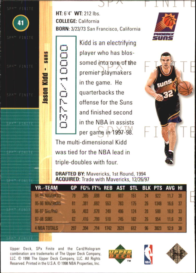 1998/1999 SPX Finite (Upper Deck) Basketball - Picture 13 of 107