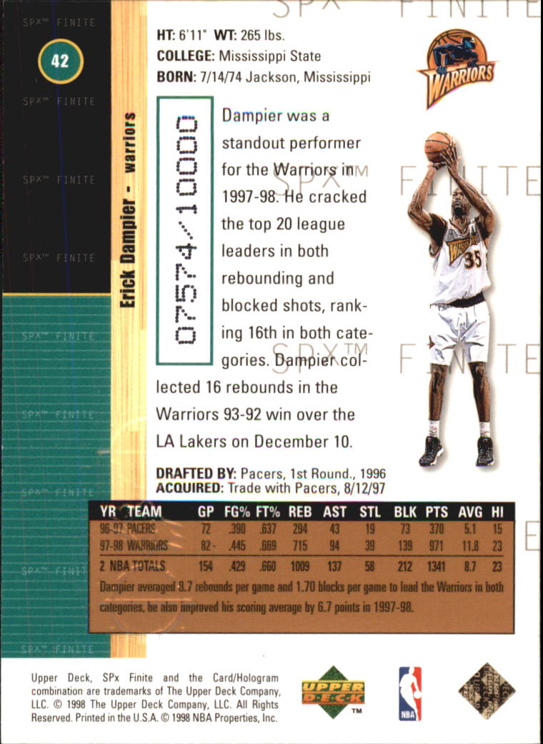 1998/1999 SPX Finite (Upper Deck) Basketball - Picture 15 of 107