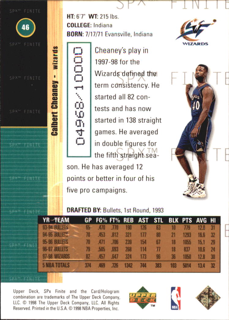 1998/1999 SPX Finite (Upper Deck) Basketball - Picture 17 of 107