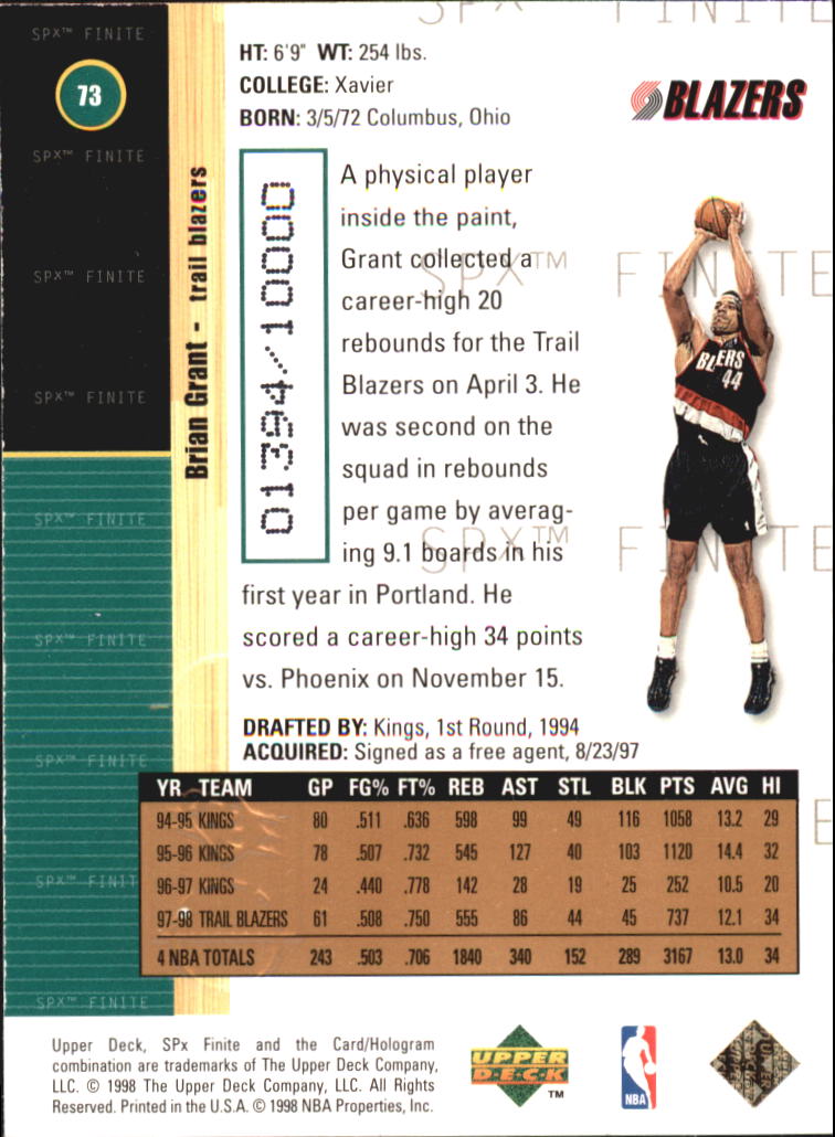 1998/1999 SPX Finite (Upper Deck) Basketball