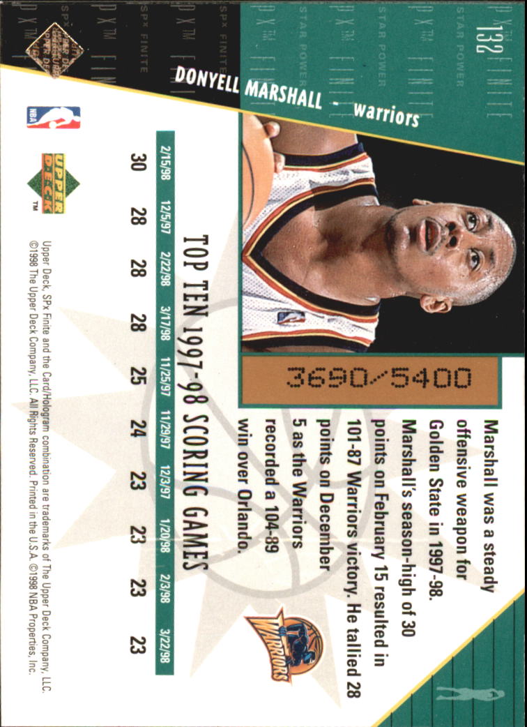 1998/1999 SPX Finite (Upper Deck) Basketball - Picture 43 of 107