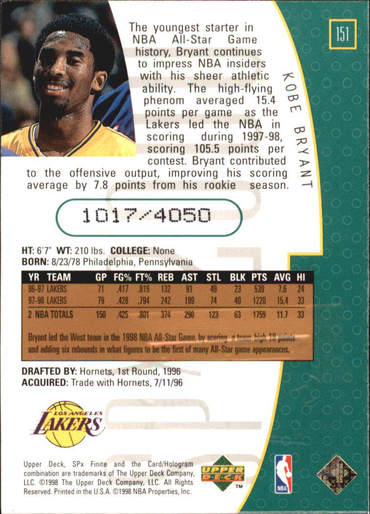 1998/1999 SPX Finite (Upper Deck) Basketball - Picture 47 of 107