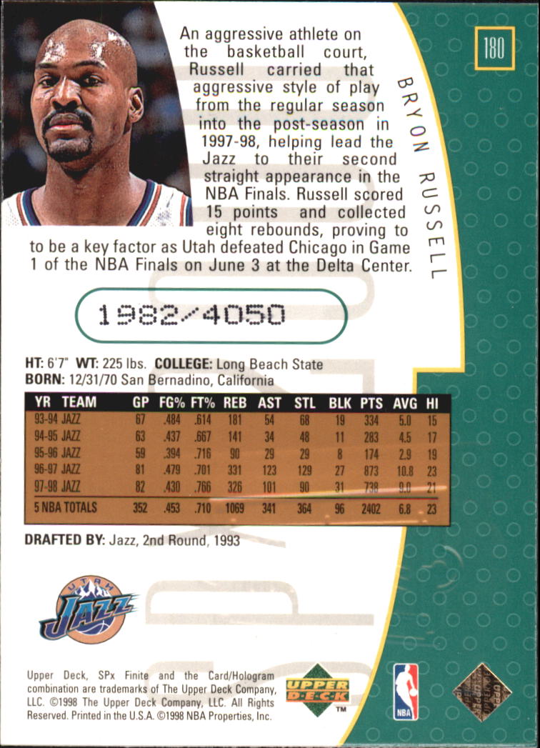 1998/1999 SPX Finite (Upper Deck) Basketball - Picture 57 of 107