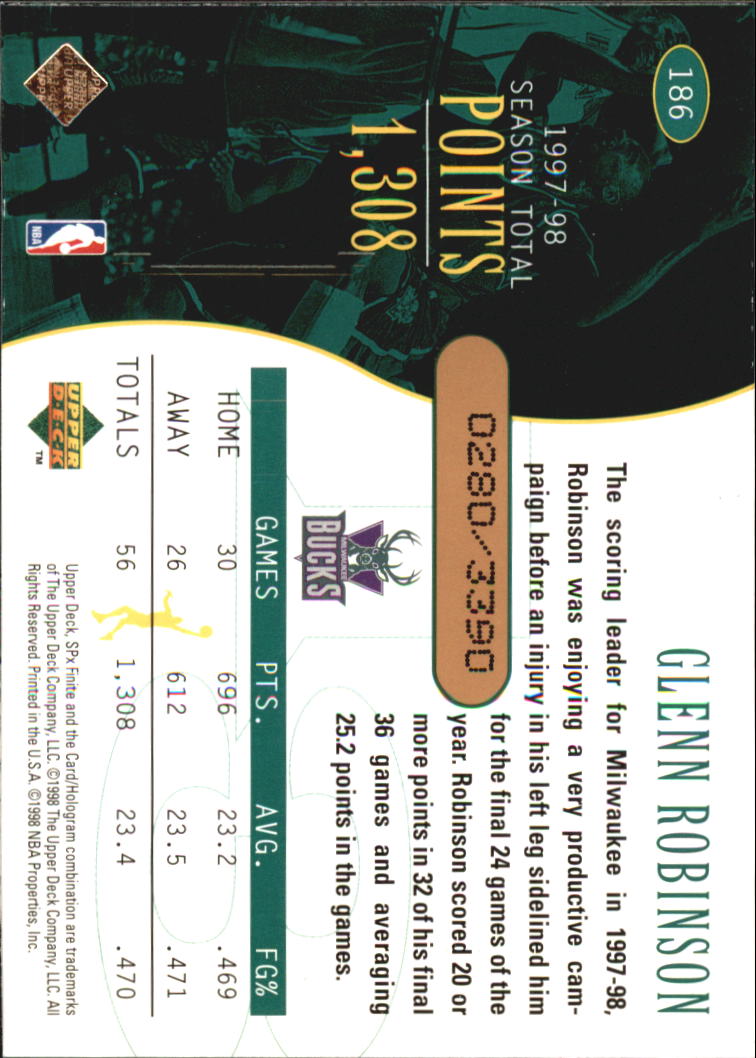 1998/1999 SPX Finite (Upper Deck) Basketball - Picture 59 of 107