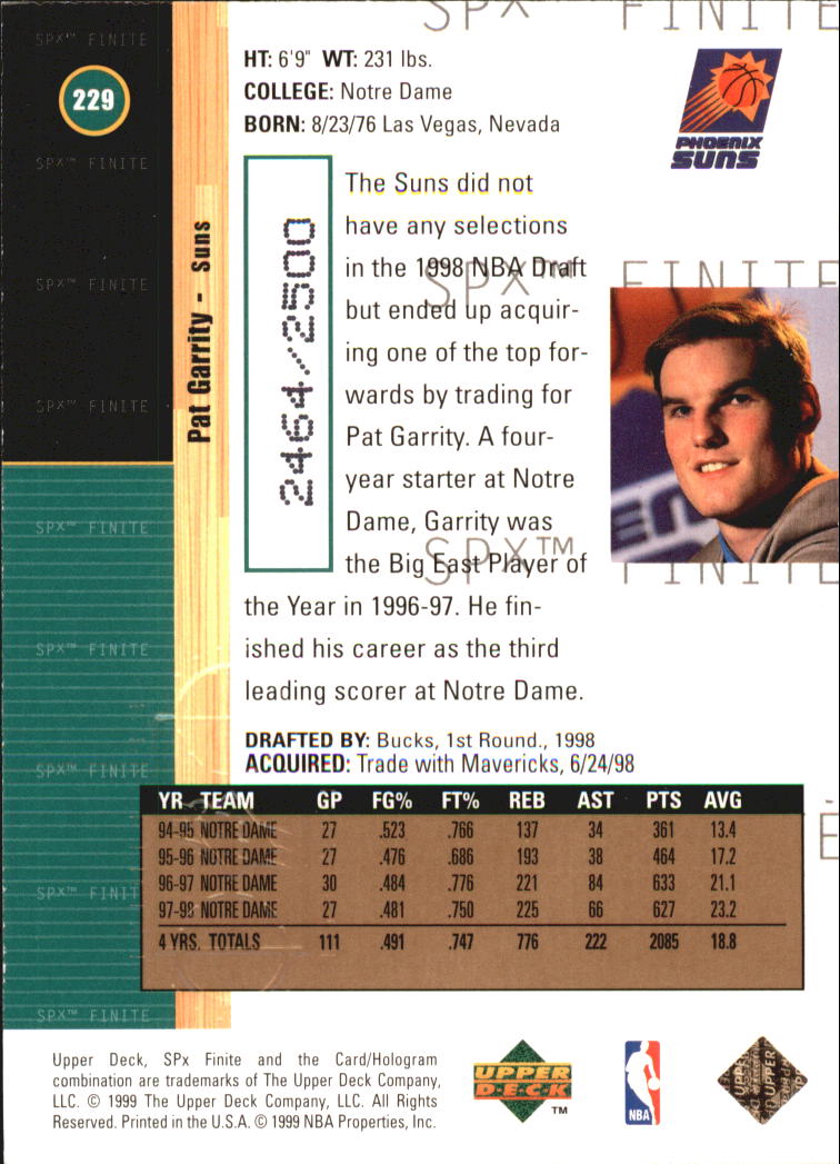 1998/1999 SPX Finite (Upper Deck) Basketball - Picture 67 of 107