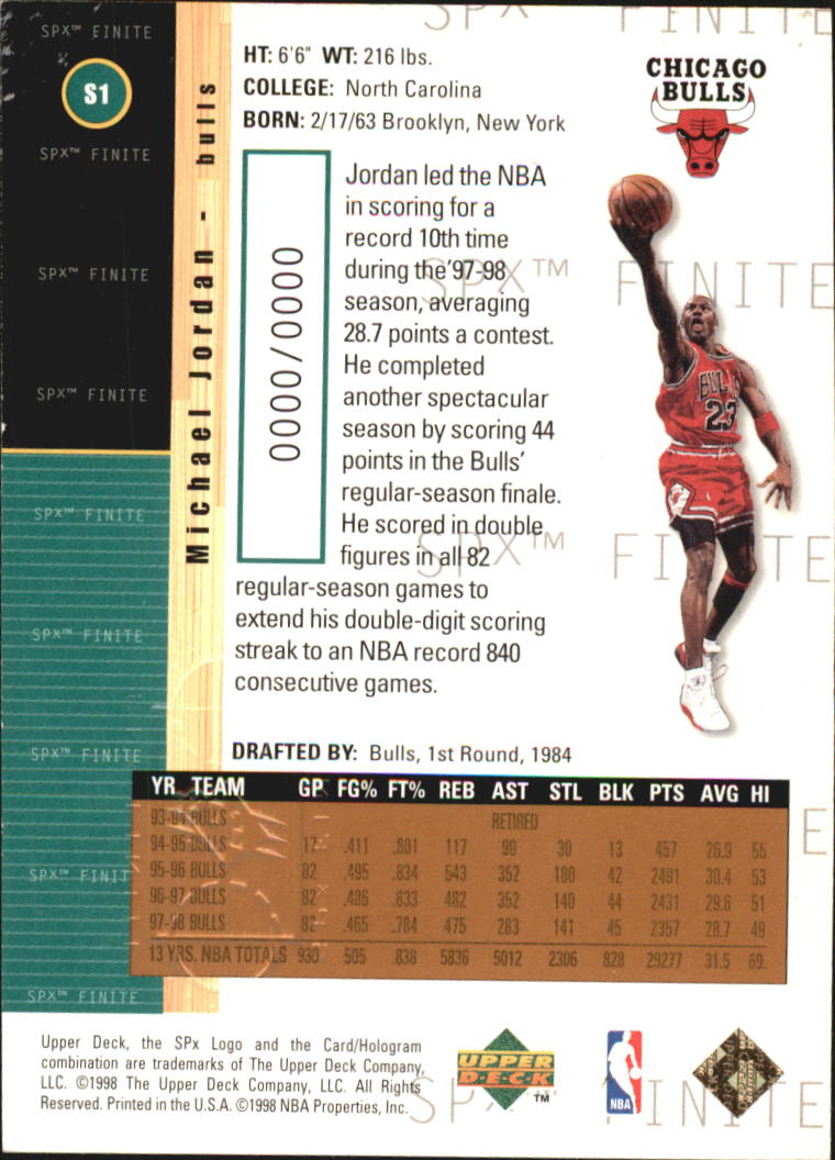 1998/1999 SPX Finite (Upper Deck) Basketball - Picture 69 of 107