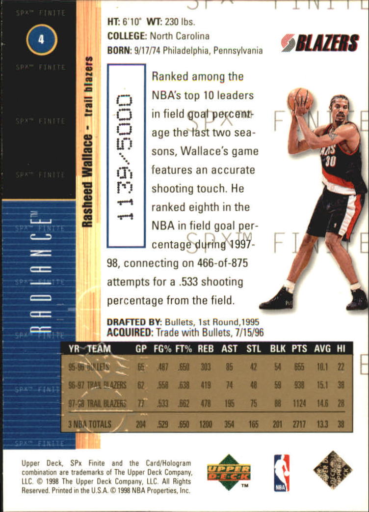 1998/1999 SPX Finite (Upper Deck) Basketball - Picture 71 of 107
