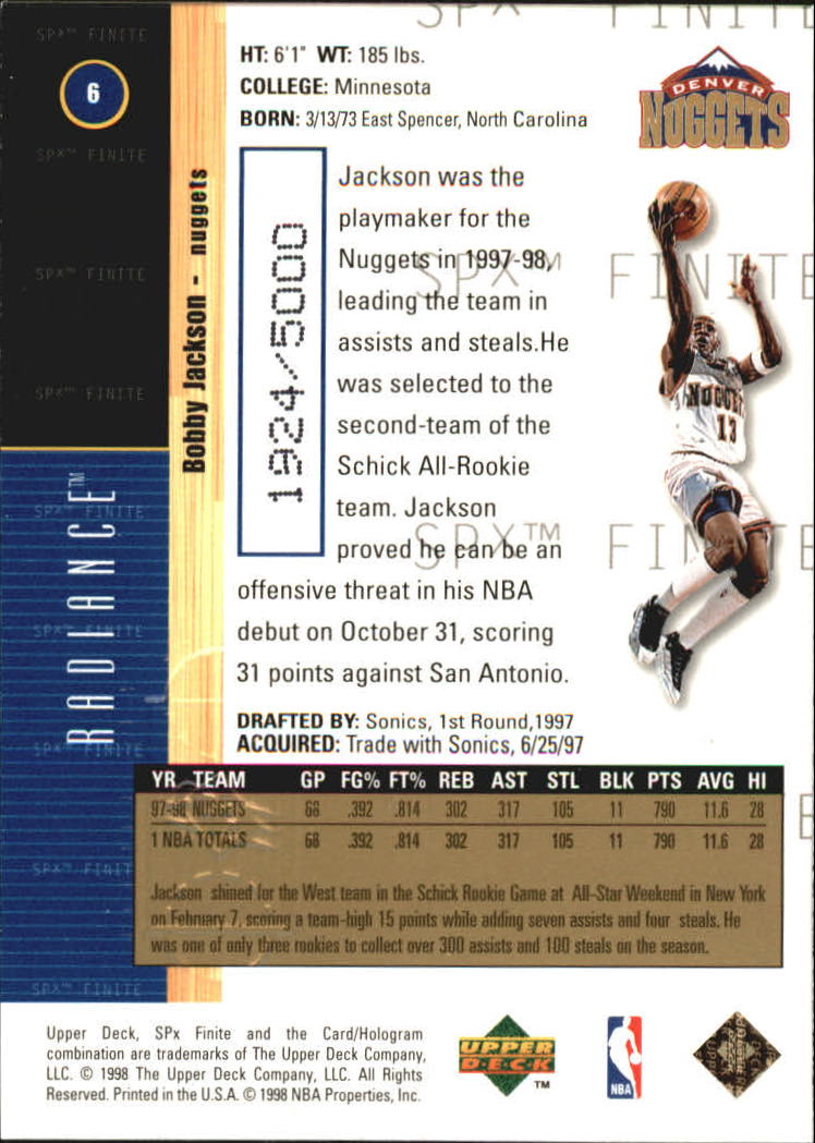 1998/1999 SPX Finite (Upper Deck) Basketball - Picture 73 of 107