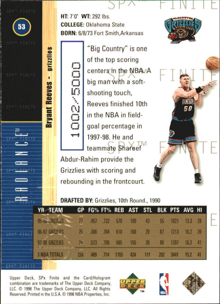 1998/1999 SPX Finite (Upper Deck) Basketball - Picture 81 of 107