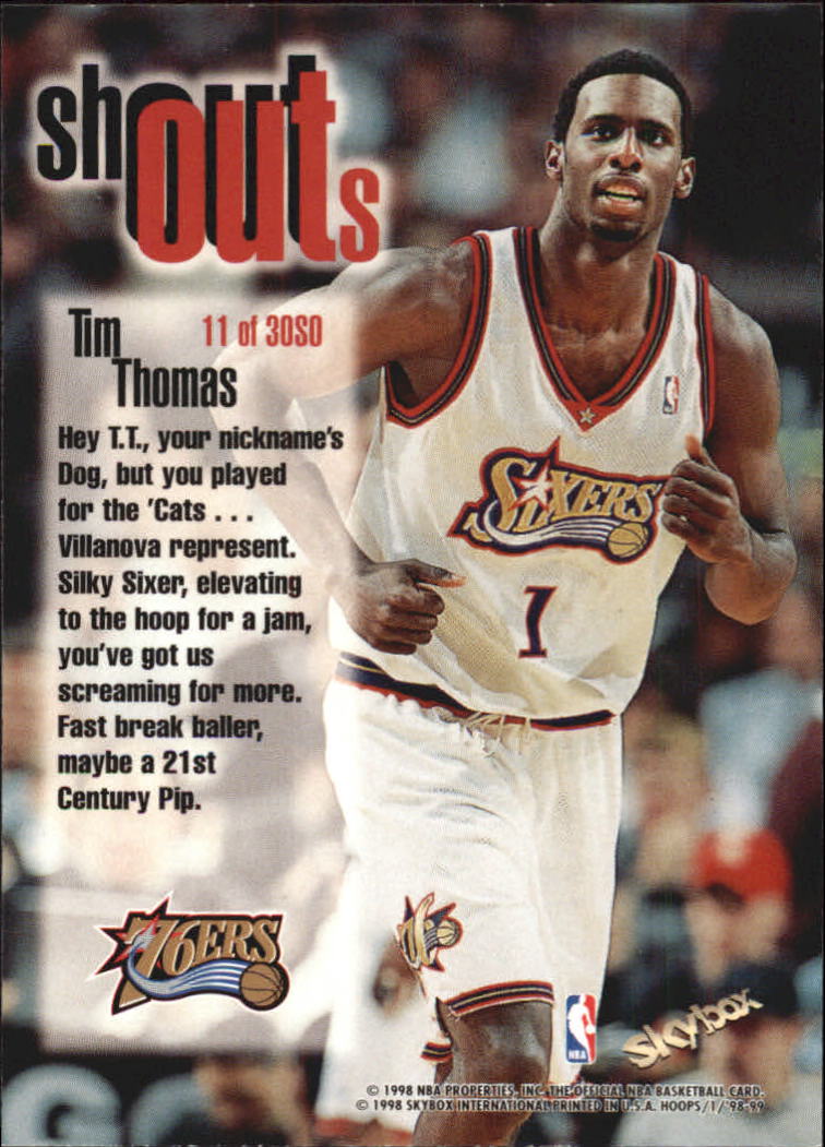 1998/1999 Hoops Basketball "Shout Outs" Insert Cards - Picture 23 of 55