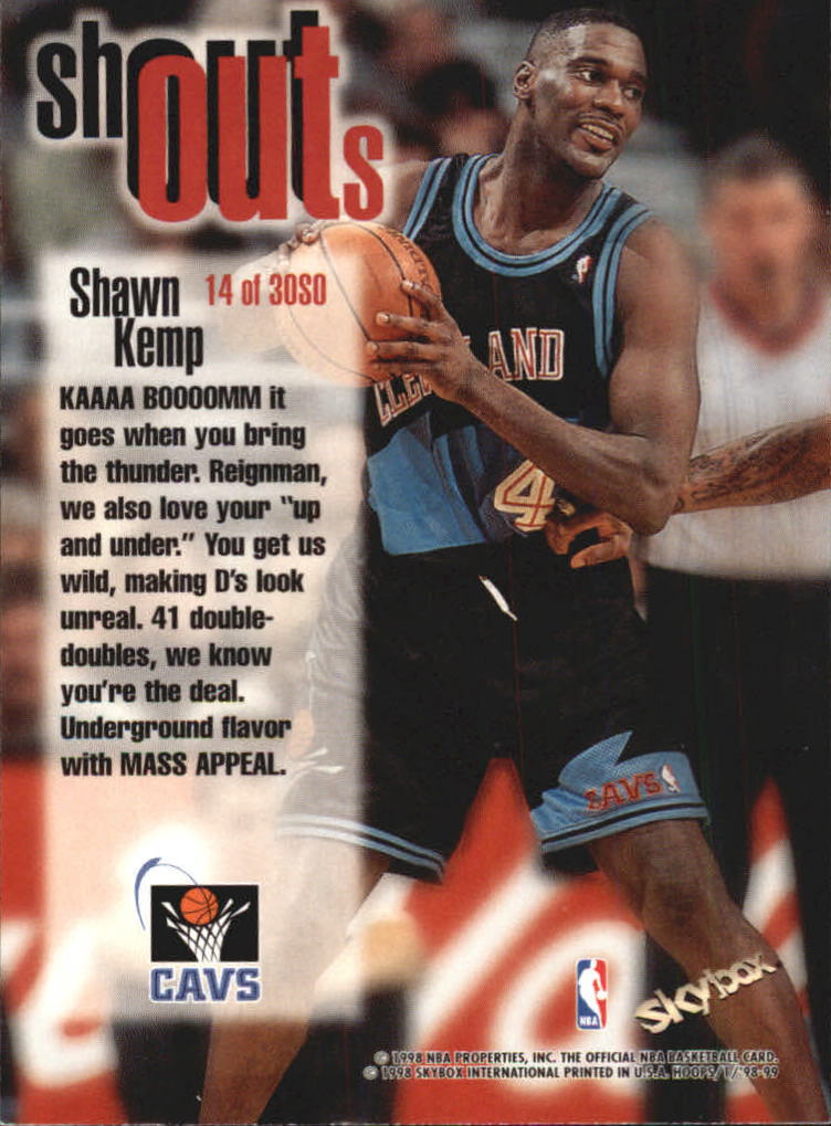 1998/1999 Hoops Basketball "Shout Outs" Insert Cards - Picture 27 of 55