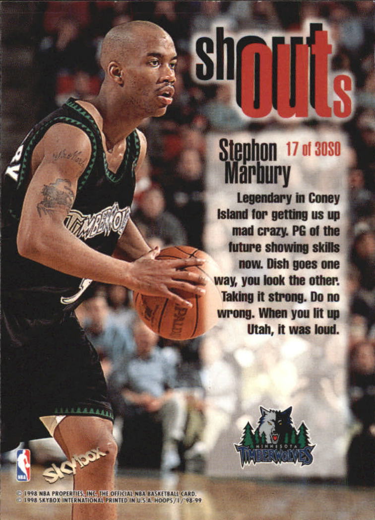 1998/1999 Hoops Basketball "Shout Outs" Insert Cards - Picture 31 of 55