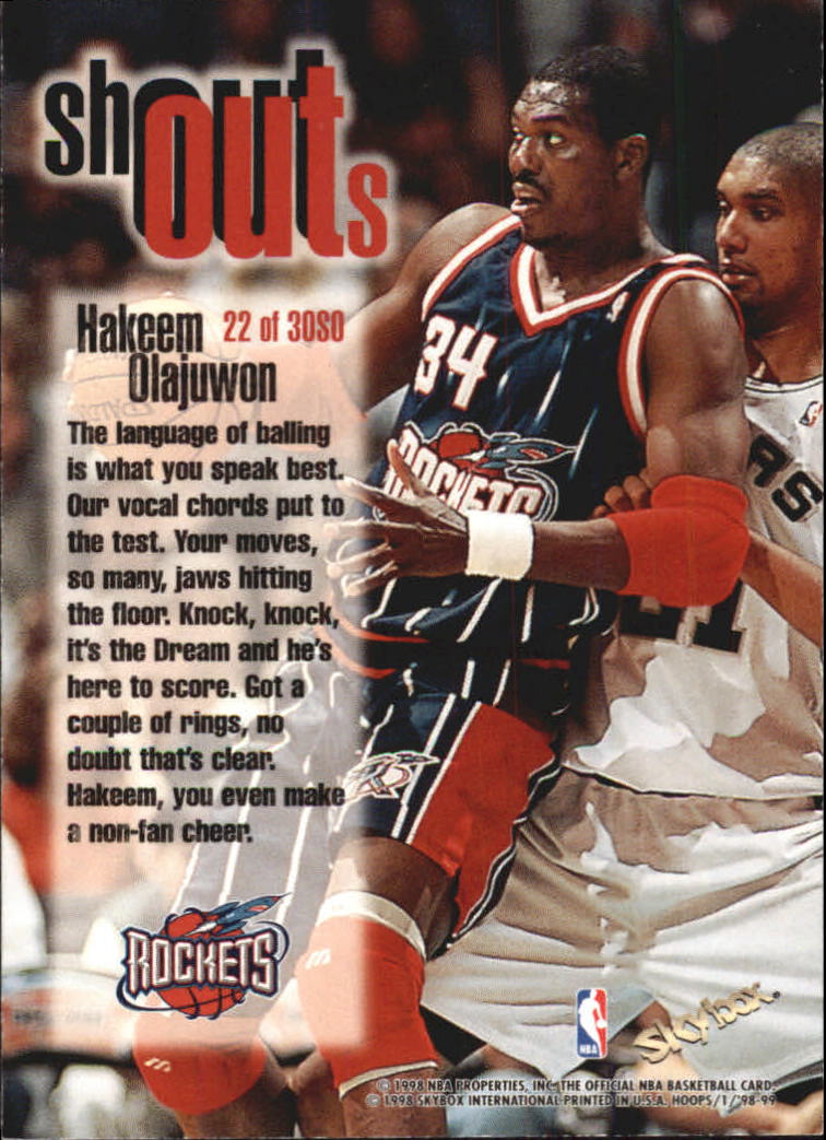 1998/1999 Hoops Basketball "Shout Outs" Insert Cards - Picture 41 of 55