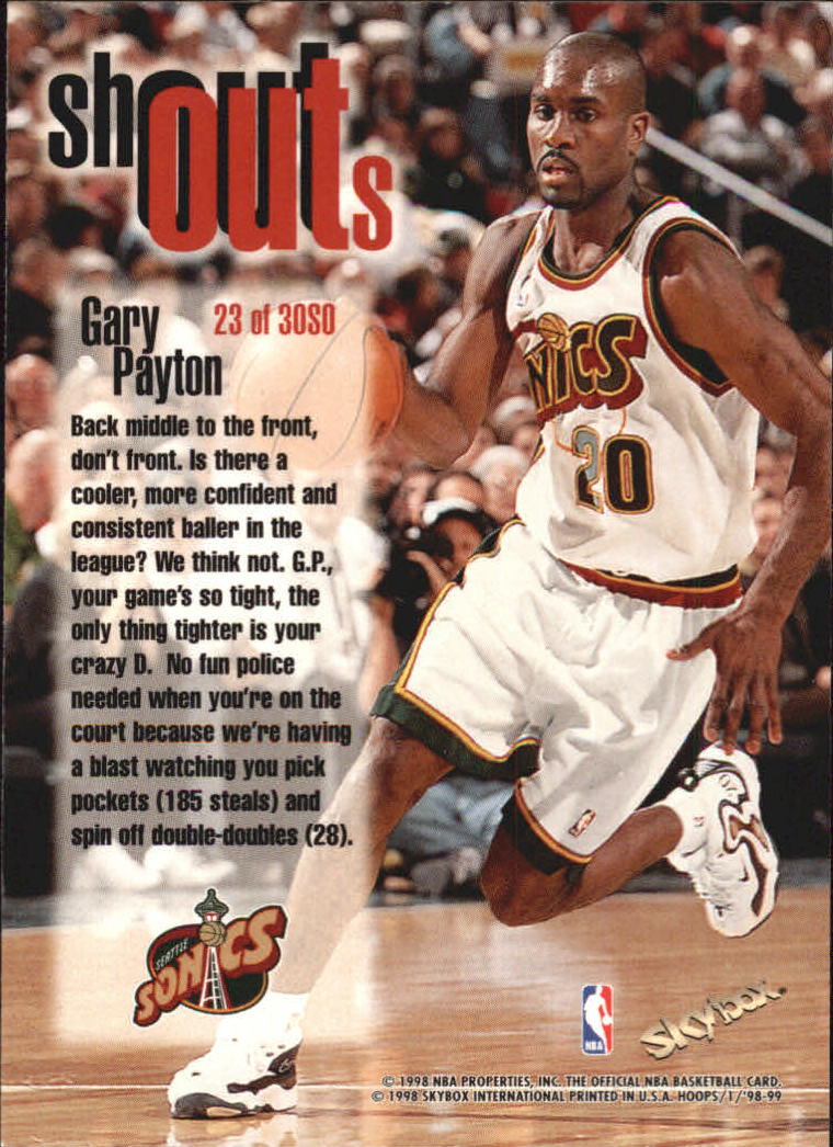 1998/1999 Hoops Basketball "Shout Outs" Insert Cards - Picture 43 of 55
