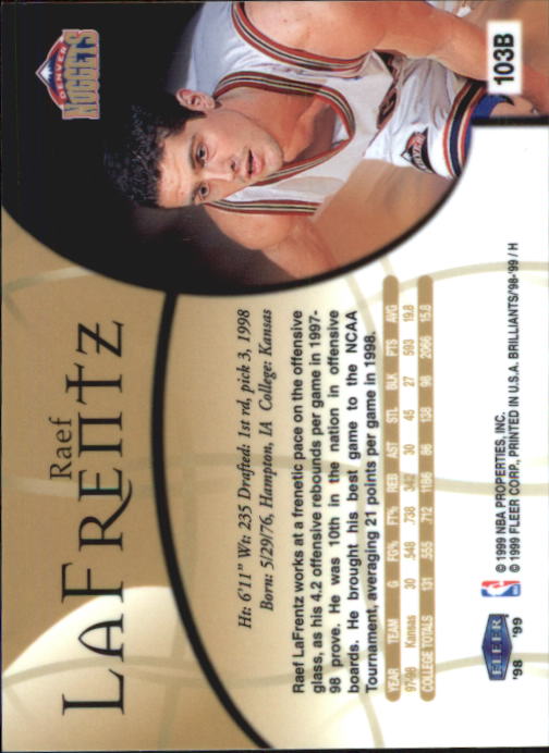 1998/1999 Fleer Brilliants Basketball - Picture 133 of 189