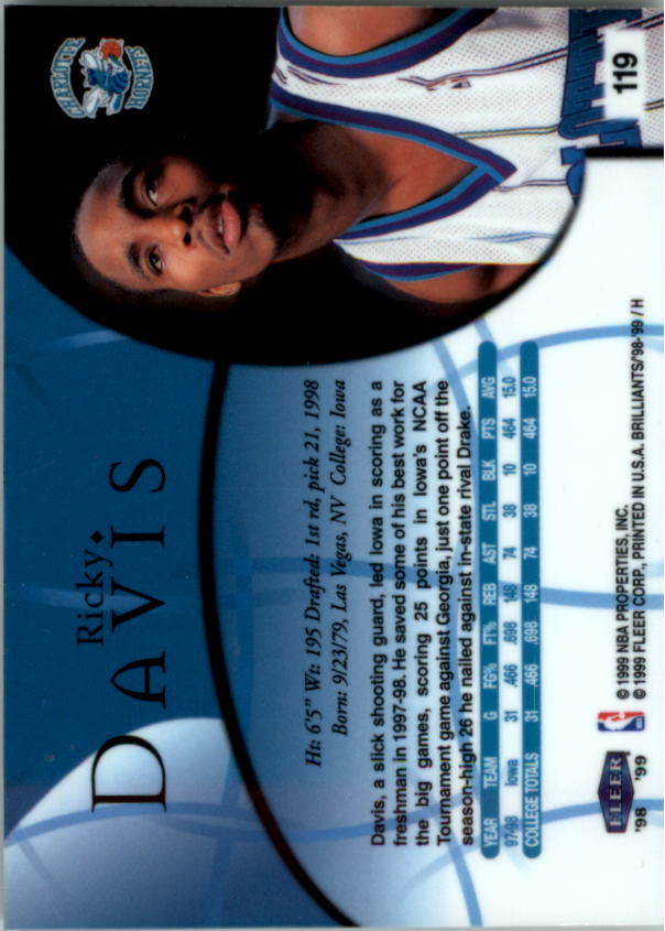 1998/1999 Fleer Brilliants Basketball - Picture 147 of 189