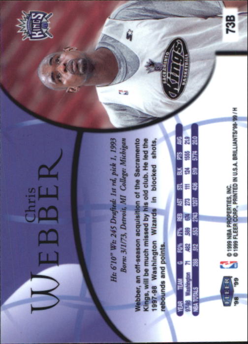 1998/1999 Fleer Brilliants Basketball - Picture 161 of 189