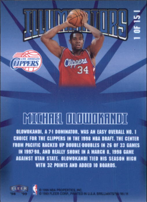 1998/1999 Fleer Brilliants Basketball - Picture 183 of 189