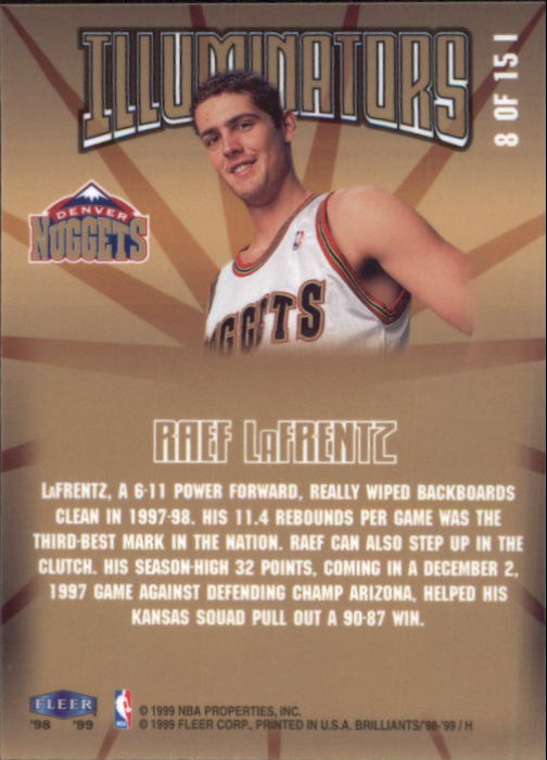 1998/1999 Fleer Brilliants Basketball - Picture 187 of 189