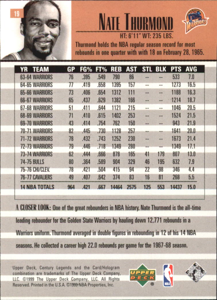 1999 Upper Deck Century Legends Basketball Card Pick - Picture 35 of 156