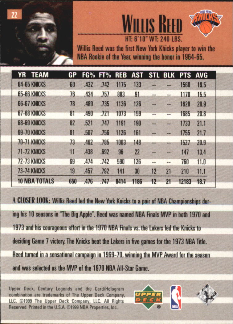 1999 Upper Deck Century Legends Basketball Card Pick - Picture 39 of 156