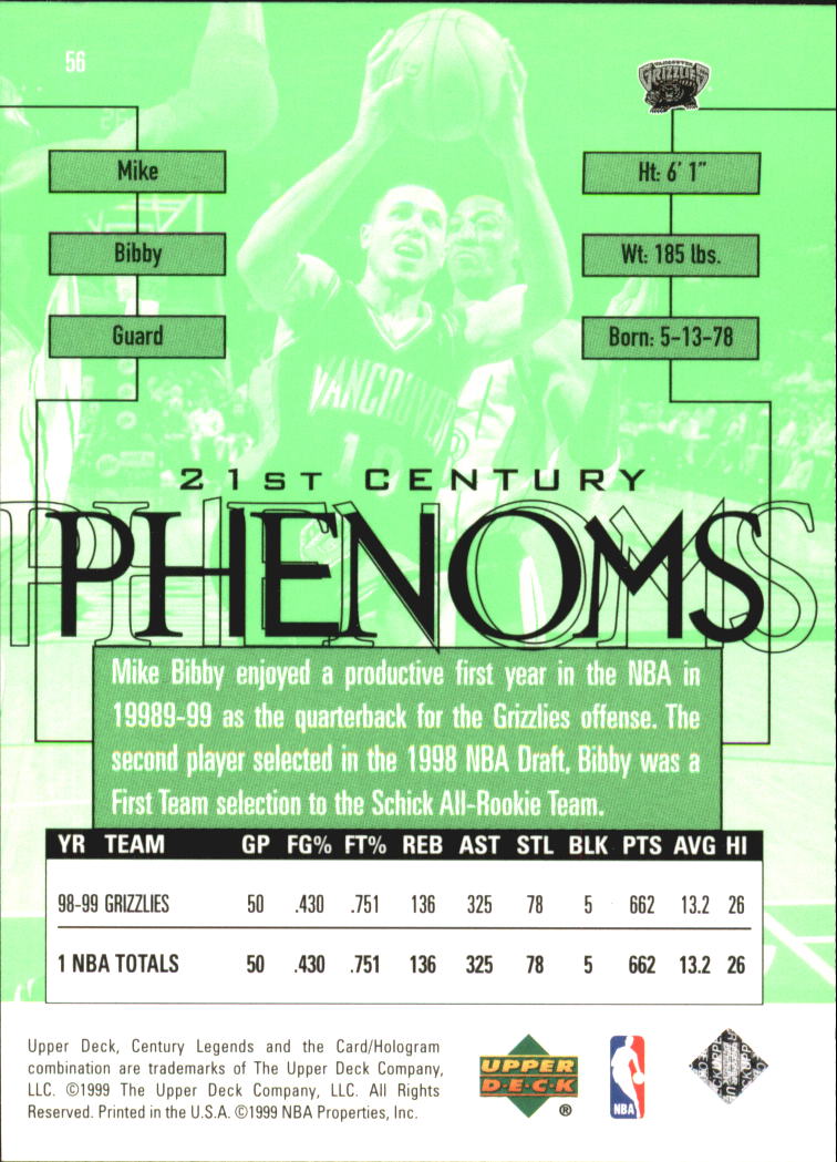 1999 Upper Deck Century Legends Basketball Card Pick - Picture 99 of 156