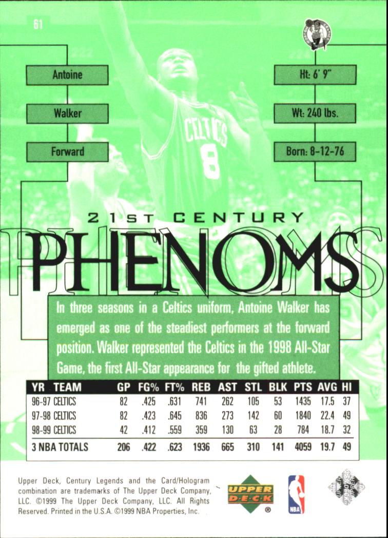 1999 Upper Deck Century Legends Basketball Card Pick - Picture 108 of 156