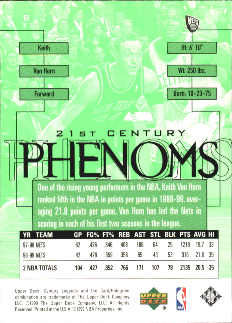 1999 Upper Deck Century Legends Basketball Card Pick - Picture 116 of 156