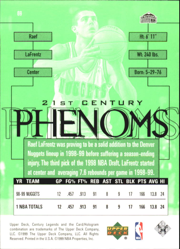1999 Upper Deck Century Legends Basketball Card Pick - Picture 122 of 156