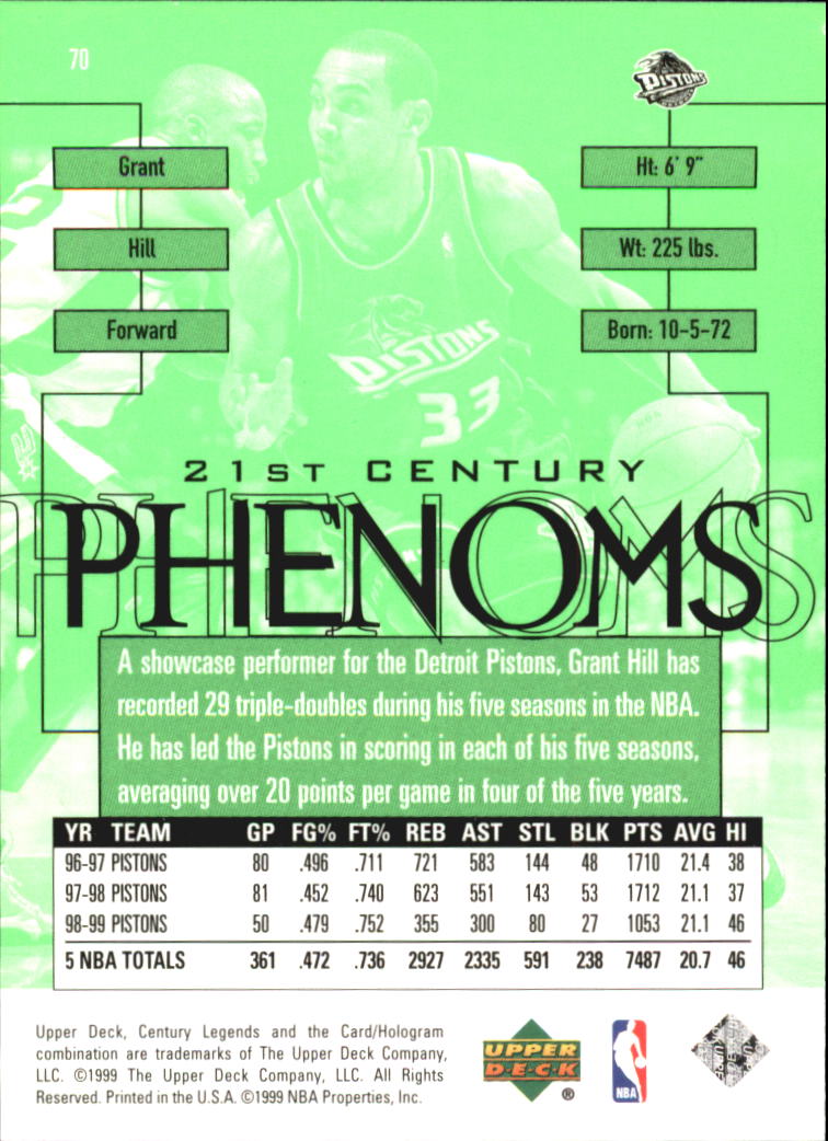 1999 Upper Deck Century Legends Basketball Card Pick - Picture 124 of 156