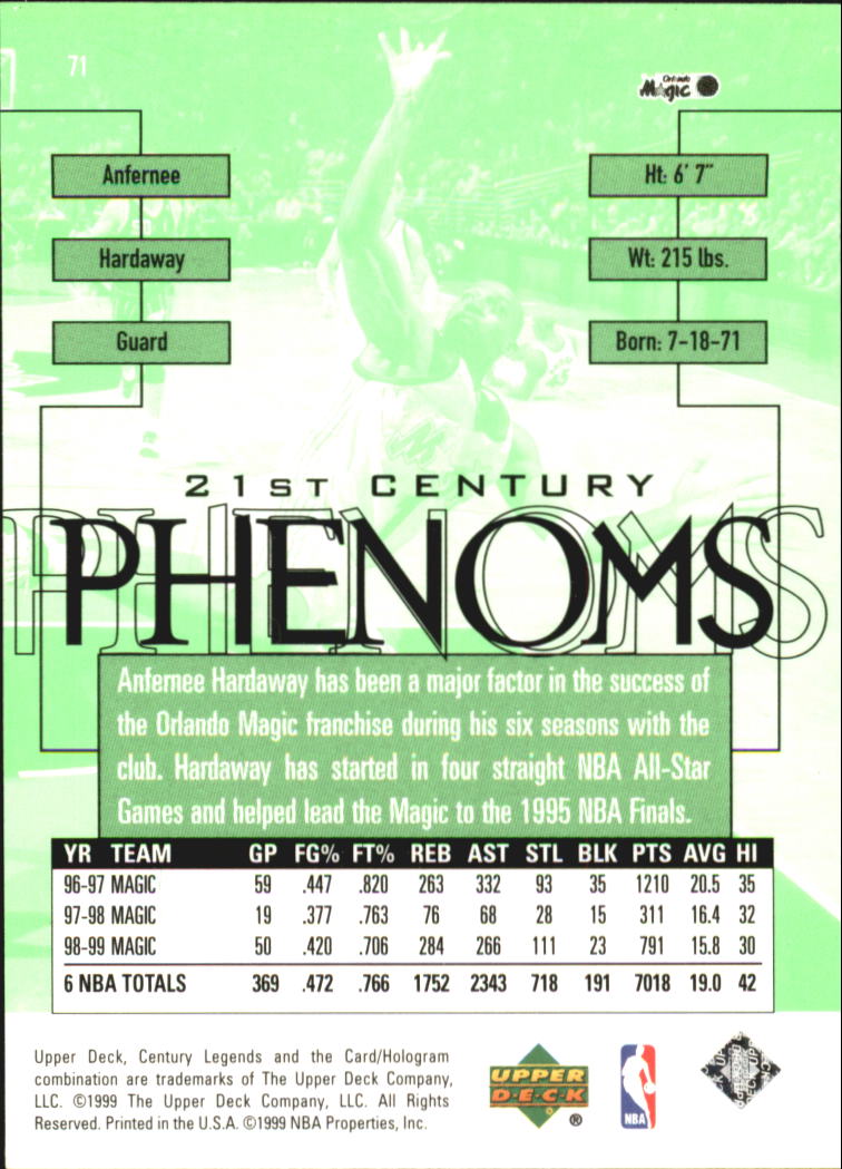 1999 Upper Deck Century Legends Basketball Card Pick - Picture 126 of 156
