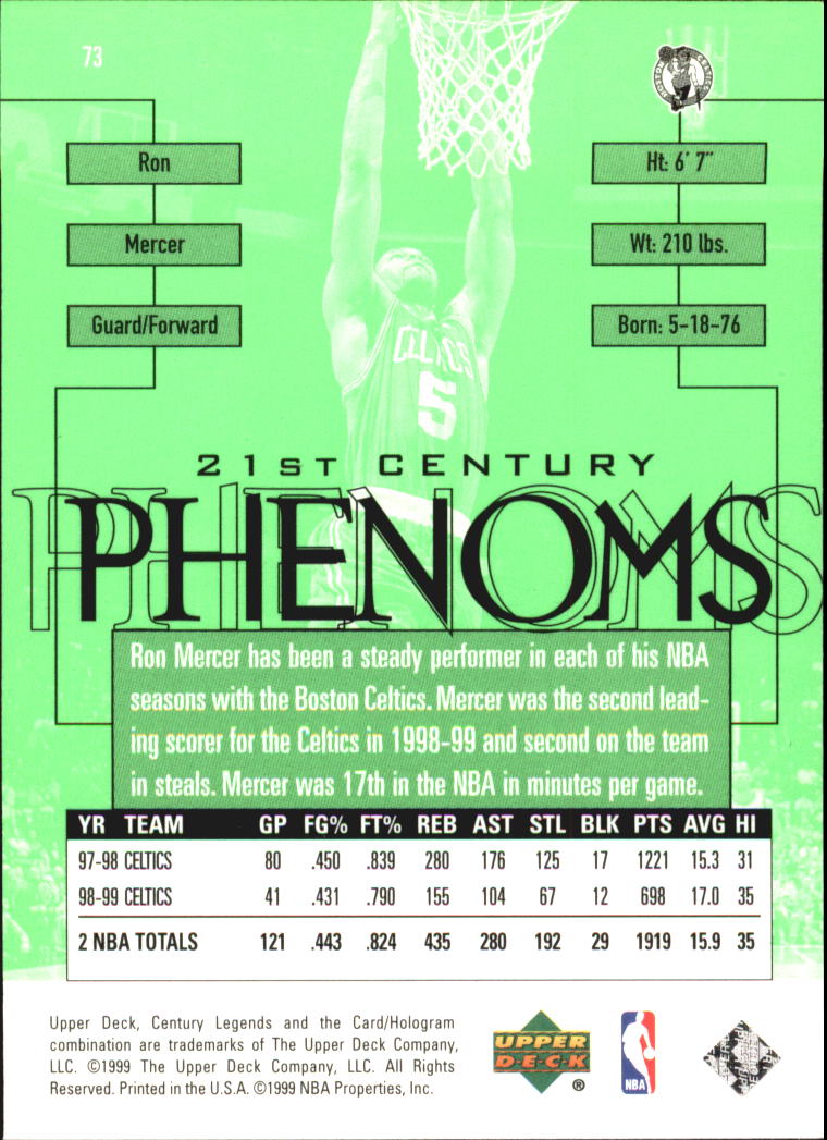 1999 Upper Deck Century Legends Basketball Card Pick - Picture 130 of 156