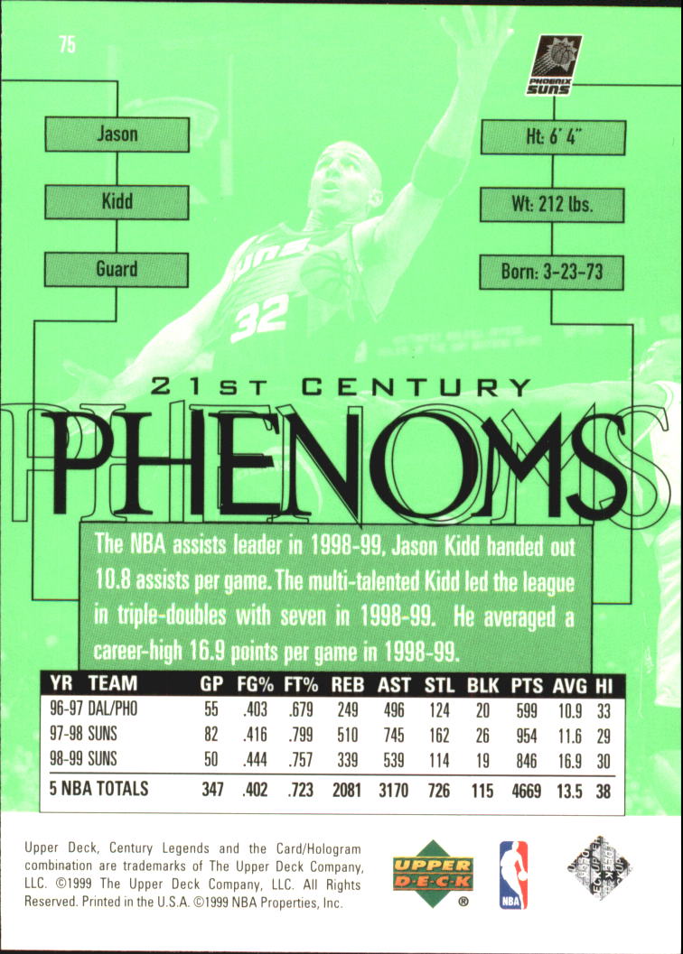 1999 Upper Deck Century Legends Basketball Card Pick - Picture 134 of 156