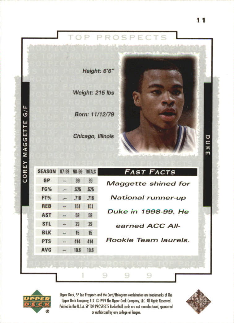 1999 SP Top Prospects (Upper Deck) Basketball - Picture 15 of 71