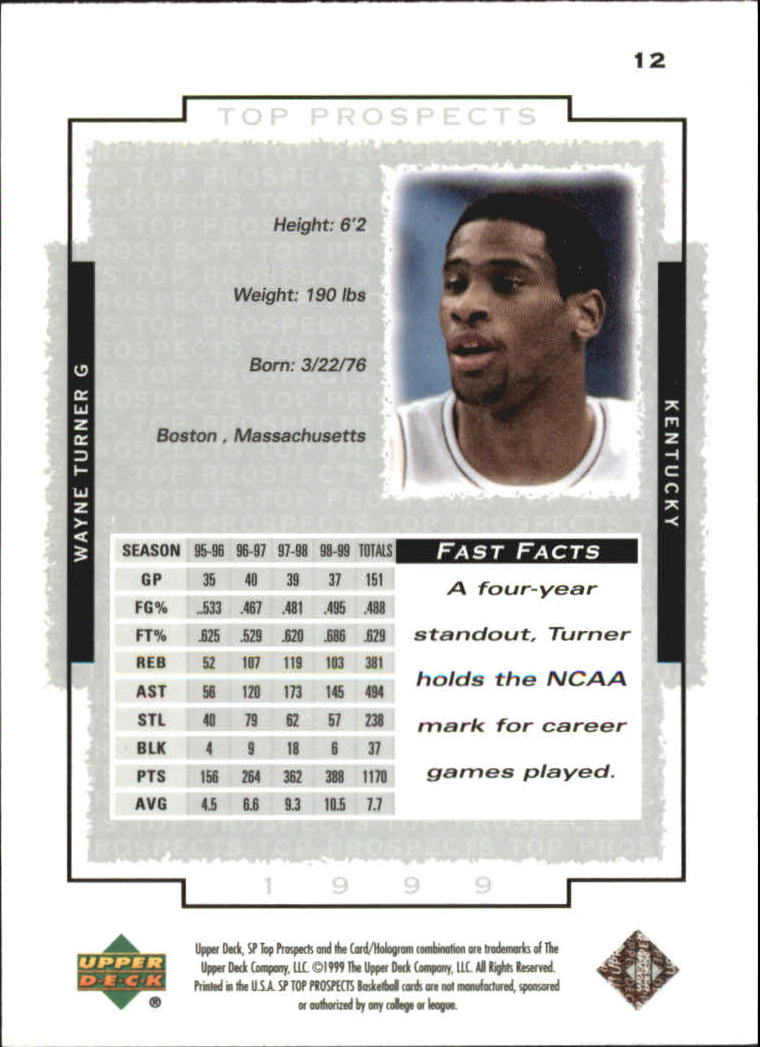 1999 SP Top Prospects (Upper Deck) Basketball - Picture 17 of 71