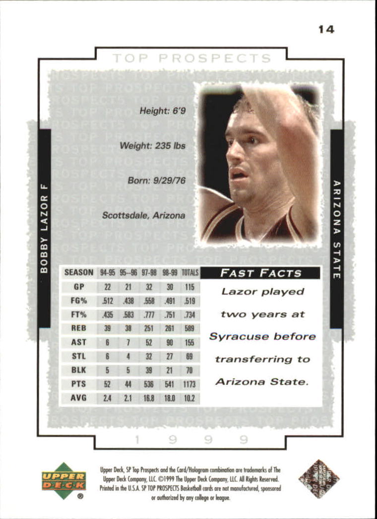 1999 SP Top Prospects (Upper Deck) Basketball - Picture 21 of 71
