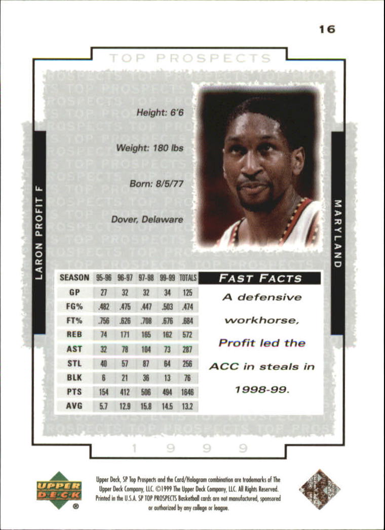 1999 SP Top Prospects (Upper Deck) Basketball - Picture 23 of 71