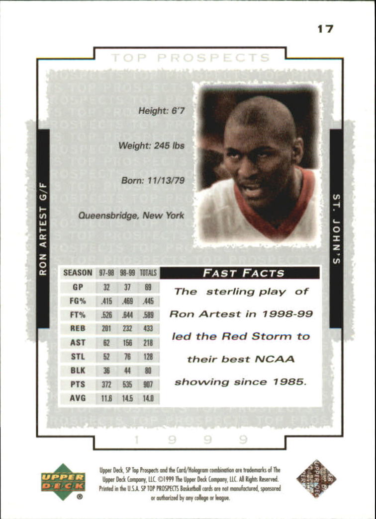 1999 SP Top Prospects (Upper Deck) Basketball - Picture 25 of 71