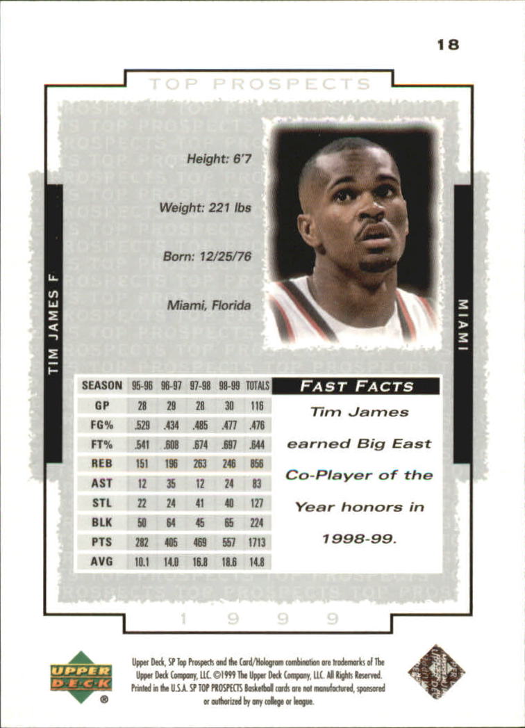 1999 SP Top Prospects (Upper Deck) Basketball - Picture 27 of 71