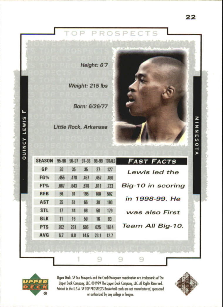 1999 SP Top Prospects (Upper Deck) Basketball - Picture 31 of 71