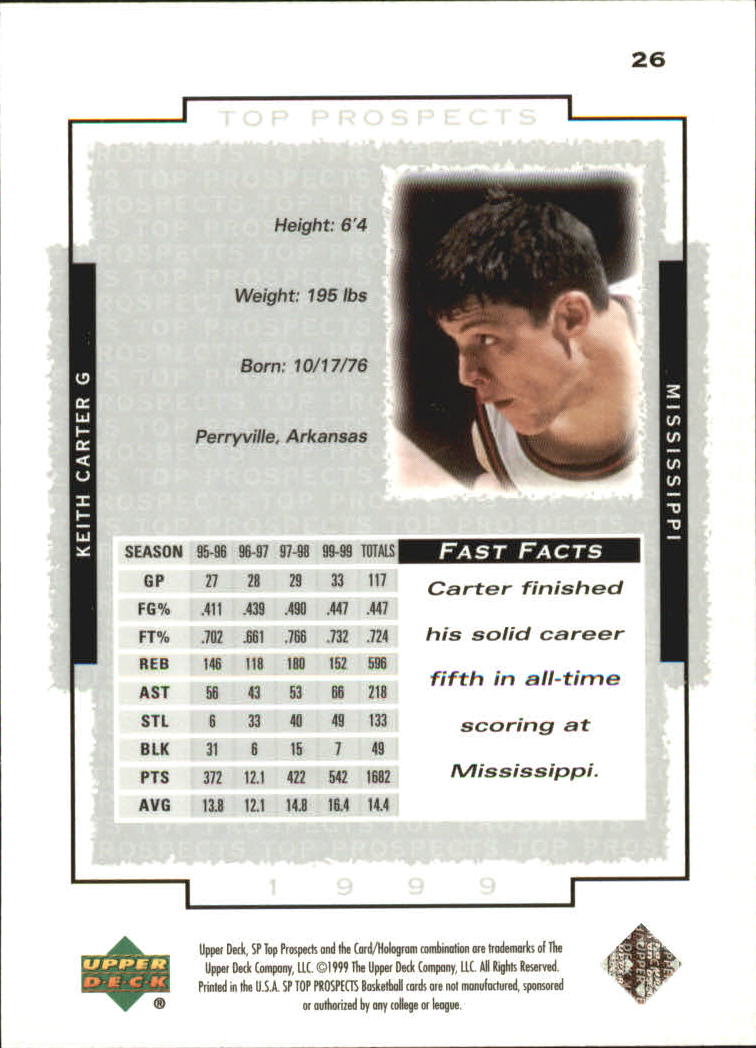 1999 SP Top Prospects (Upper Deck) Basketball - Picture 39 of 71