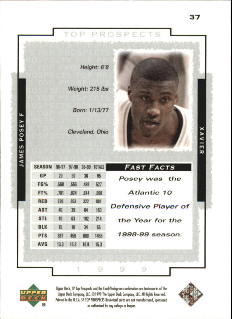 1999 SP Top Prospects (Upper Deck) Basketball - Picture 57 of 71