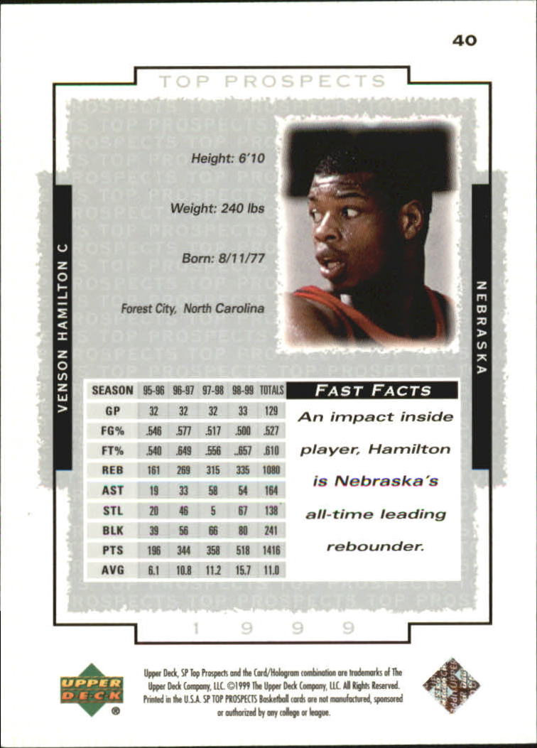 1999 SP Top Prospects (Upper Deck) Basketball - Picture 61 of 71