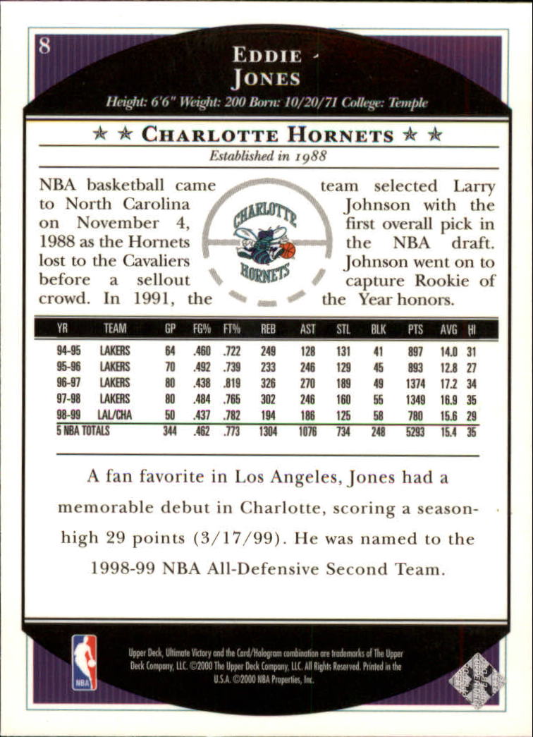 1999/2000 Ultimate Victory (Upper Deck) Basketball - Picture 15 of 169