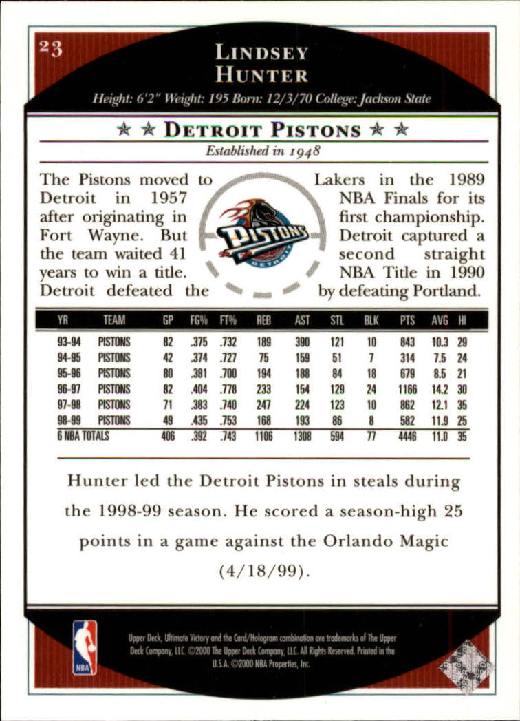 1999/2000 Ultimate Victory (Upper Deck) Basketball - Picture 37 of 169