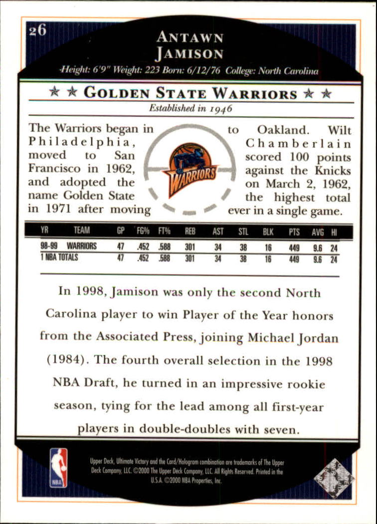 1999/2000 Ultimate Victory (Upper Deck) Basketball - Picture 43 of 169